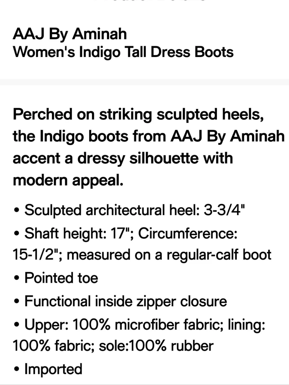 AAJ BY AMINAH NEW IN BOX SCULPTED HEEL OVER-THE-KNEE BOOTS